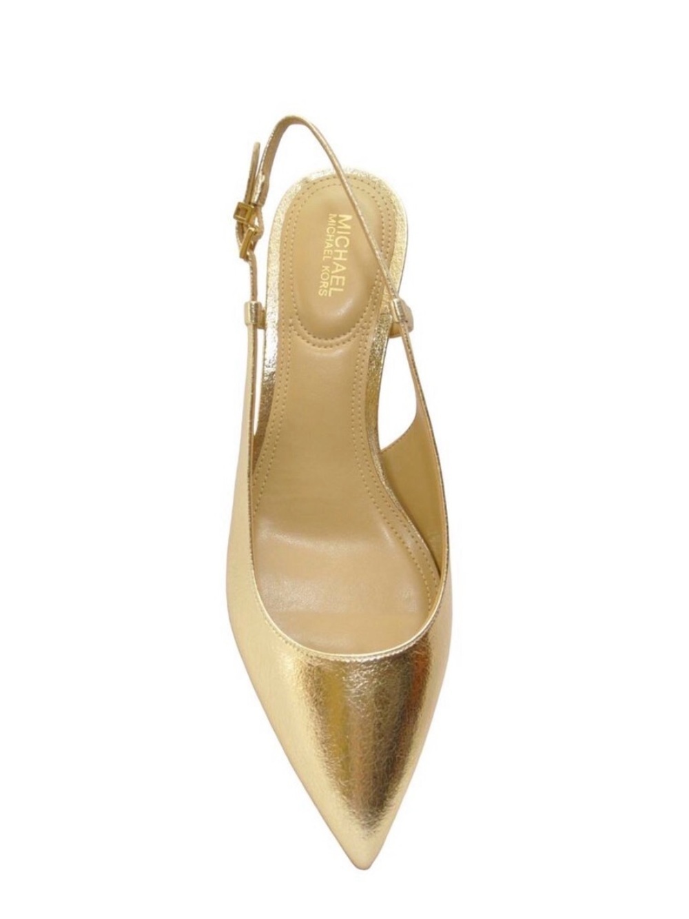 Michael Kors Metallic Gold Pointed Slingback Mule